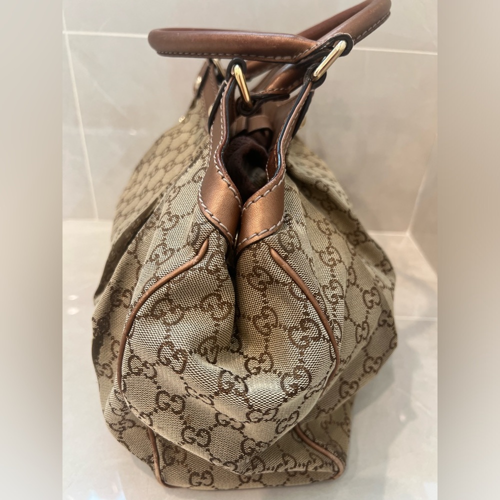 Authentic Gucci Sukey Brown/Bronze Bag - Picture 6 of 11